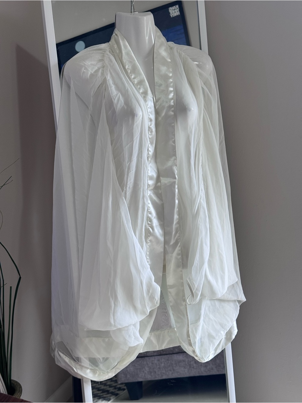 Victoria’s Secret White Sheer Lingerie Robe Babydoll Dress